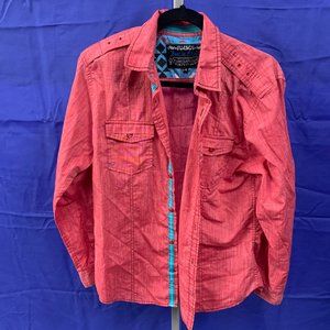 Best in Show Pink Long Sleeve Button Up Shirt M